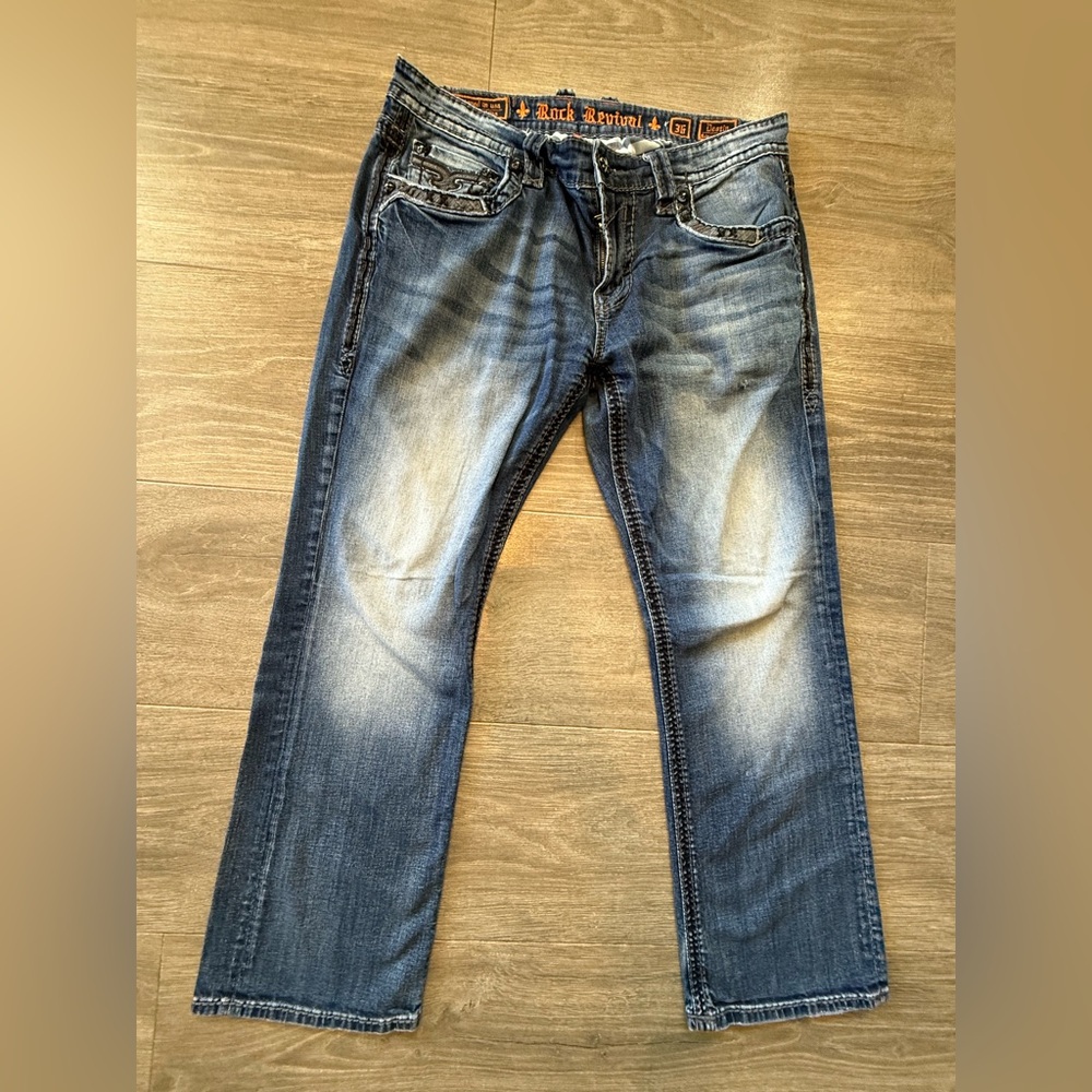Rock Revival Men's Faded Blue Slim Jeans